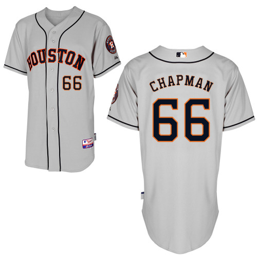 Kevin Chapman #66 MLB Jersey-Houston Astros Men's Authentic Road Gray Cool Base Baseball Jersey